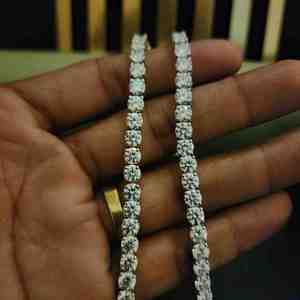 Chaîne cubaine unisexe en argent sterling 925 plaqué argent, maillons de 5 mm, diamant de laboratoire, bijoux hip-hop pour fête, cadeau - Product Image 3