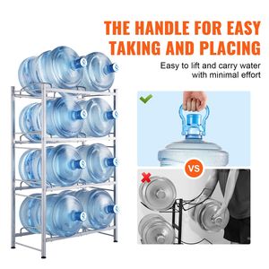 Portabottiglie d'acqua a 4 livelli per carichi pesanti, porta borracce da 5 galloni con doppia fila per 8 bottiglie, capacità 80 oz, scaffale multiuso - Product Image 6