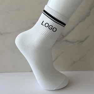 Large Size Men's Sports Crew Letter Pattern Spring ODM Terry Knitted Sweat-Absorbent & Breathable Running <b>Socks</b> - Product Image 6