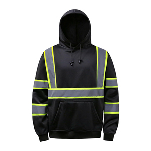 Sweat-shirts à capuche réfléchissants personnalisés pour hommes et femmes, grande taille, en polyester, veste de sécurité avec vêtements de haute visibilité à prix abordable - Product Image 2