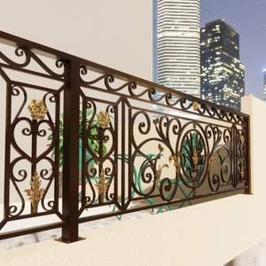 Rampe de balcon moderne en fer forgé pour villa avec système durable résistant à la rouille pour la sécurité extérieure et la beauté architecturale - Product Image 6