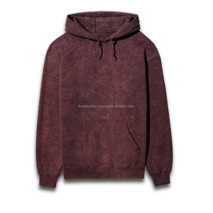 Sweat à capuche en polyester délavé à l'acide, style streetwear, effet vieilli, 100% polyester, imperméable et respirant - Product Image 6