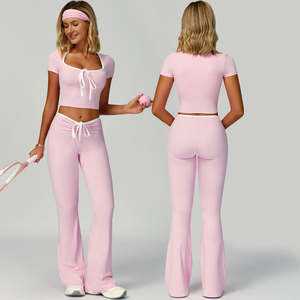 Conjunto de Ropa Deportiva para Yoga y Gimnasio de Marca Privada para Mujer, Leggings de Cintura Alta con Compresión, Proveedor de Ropa Deportiva con Logotipo Personalizado - Product Image 3