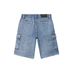 Shorts Bermuda en jean double denim coupe droite pour garçons, extensibles, décontractés, style streetwear, longueur genou, mode été, vêtements pour enfants - Product Image 2