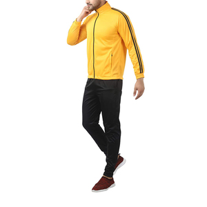 Survêtement jaune pour homme, sweat-shirt sportif à manches longues, col montant, fermeture éclair, avec poches latérales, coupe régulière, vêtements d'automne - Product Image 5