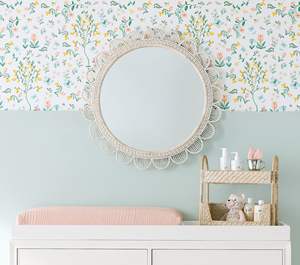 Espejo de Pared Decorativo de Mimbre Hecho a Mano con Marco de Ratán, Estilo Boho, para Decoración del Hogar, Dormitorio, Sala de Estar - Product Image 5