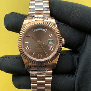 Reloj de Pulsera Mecánico Automático BOJ Plain R.O.L.E.X.17 de 41 mm con Esfera Romana Color Chocolate, Fabricado en Acero Inoxidable, Precio Bajo, Gran Oferta, Mejor Precio - Product Image 1