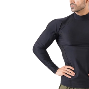 Mens <b>Long</b> <b>Sleeve</b> <b>Compression</b> <b>Shirt</b> Mock Neck Slim Fit Stretch Base Layer Quick Dry Athletic Training Tops Wholesale Manufacturer - Product Image 5
