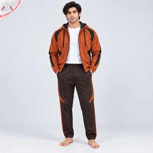 Conjunto Deportivo de Hombre con Capucha y Bloques de Color, Chaqueta con Cremallera y Pantalón Largo, Traje Deportivo Duradero para Hombre, Última Moda - Product Image 4