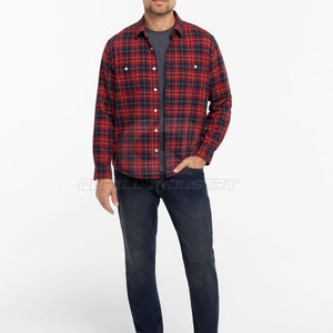 Camisa de Franela a Cuadros para Hombre, Nueva, Elegante, de Manga Larga, con Botones en la Parte Delantera y Bolsillo en el Pecho, Ecológica y Transpirable, de Larga Duración y Gran Venta - Product Image 4