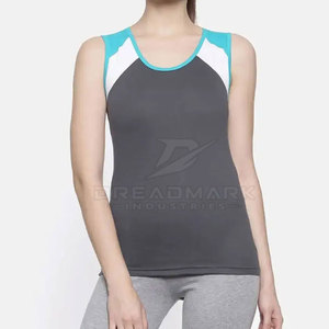Camisetas sin mangas de lona transpirables para mujer con logo frontal, ropa de gimnasio y fitness al por mayor, alta calidad, ecológicas, elegantes, al mejor precio - Product Image 2