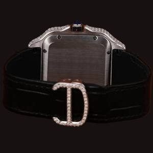 Outstanding Square Case Missanite Diamond Roman Numerals Dial <b>Black</b> Rubber Band Fashion Wristwatch for <b>Man's</b> Collection - Product Image 5