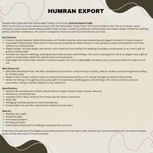 Embrague de resina de forma cuadrada pulida de alto brillo, embragues nupciales al por mayor hechos en India - Product Image 2