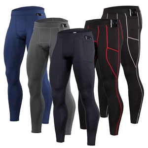 Leggings de Compresión Ligeros para Gimnasio, al por Mayor, para Hombre, con Logotipo Personalizado, Ropa Deportiva de Cintura Alta, Tejida, para Entrenamiento - Product Image 1