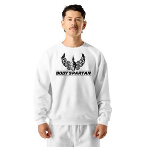 Sweat-shirt blanc à col rond pour homme, en molleton premium, à manches longues, décontracté, athlétique, streetwear, vêtements de sport - Product Image 1