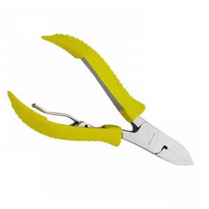 Nail Clipper Stainless Steel Yellow Handle <b>Pointed</b> Blade Wide Jaw Opening For Finger Nail Trimming Adult Use - Product Image 4
