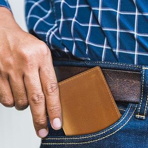 Carteras de Cuero Ligeras de Primera Calidad para Hombre, con Cierre de Solapa, Secado Rápido, Diseño Delgado y Elegante, para Uso Diario - Product Image 2
