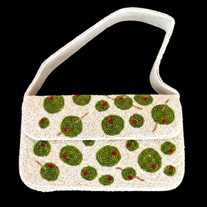 Sac à main en coton brodé à la main avec motifs floraux orange, Matériel de broderie personnalisé pour tissu de base, Forme personnalisée, Artisanat - Product Image 4