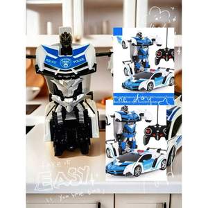 Voiture de police Tecno Robo transformable, jouet télécommandé à l'échelle 1:24 avec lumières et sons, cadeau pour enfants - Product Image 2