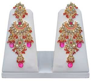 Indian Trendy Classic Choker Engagement Anniversary Wedding Party Gift <b>Set</b> Traditional <b>Crystal</b> Kundan Faux Pearl Alloy Gold - Product Image 4