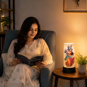 Radha Krishna LED Night <b>Lamp</b> Acrylic Spiritual Table Light <b>USB</b> Touch Decorative Bedside Janmashtami Diwali Gift Home Temple Room - Product Image 4