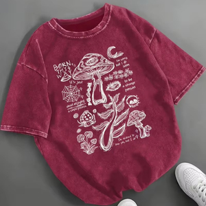 T-shirt graphique délavé vintage décontracté à manches courtes unisexe streetwear été coton imprimé mode fournisseur en gros - Product Image 1