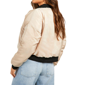 Chaqueta Bomber de Lona Transpirable Estampada para Mujer, Otoño, con Mangas Largas, Cierre de Cremallera, Logotipo Personalizado, Personalizable, Secado Rápido - Product Image 5