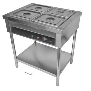 Scaldavivande Elettrico Professionale in Acciaio Inox a 4 Scomparti per Buffet e Attrezzature per Mantenimento Caldo - Product Image 4