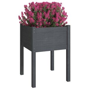 Ensemble de 2 jardinières en pin massif gris, durables et de taille moyenne, pour pots de fleurs et jardinières - Product Image 3