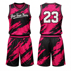 Tenues de basketball personnalisées pour adultes, ensembles d'uniformes de basketball pour hommes, maillots de basketball respirants à séchage rapide, tailles plus grandes, vêtements de basketball respirants - Product Image 5