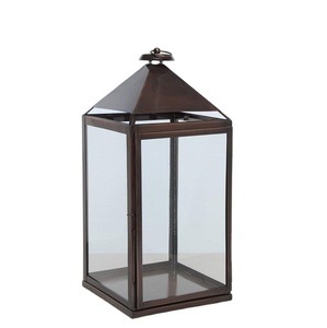 Matte <b>Black</b> Finished Iron Glass <b>Candle</b> <b>Lanterns</b> for Indoor and Outdoor Decoration <b>Lantern</b> at Low Price - Product Image 1