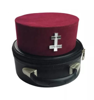 Gorra Masónica de Caballero Templario/Comandante con Diseño Personalizado de Cruz de la Pasión y Corona, Sombrero Masónico Informal