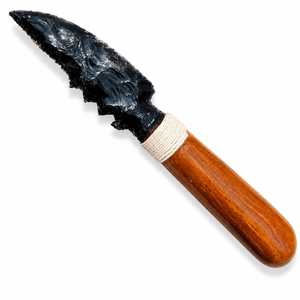 Cuchillo Decorativo de Obsidiana Negra de 8 Pulgadas Hecho a Mano por TAJ GEMSTONE EXPORT, Mango de Madera, Pieza de Arte Coleccionable de Piedra Natural - Product Image 1