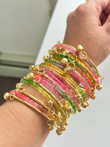 Chic glassFashion <b>Bangles</b> <b>Set</b> For Women Stylish <b>Bangles</b> Trendy Stackable <b>Bangles</b> Ladies Wrist Accessories Daily Wear Jewelry - Product Image 4