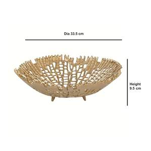 Bol décoratif doré sur piédestal, fait main en métal, organiseur de fruits et légumes, plaqué or, décoration de cuisine et de maison, accent de luxe, idéal pour un cadeau. - Product Image 3