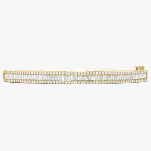 Lab Grown Diamond Bangles Stacking Minimalist Hinged <b>Cuff</b> <b>Bracelets</b> Wholesale 14k 18k Solid Gold Baguette Round Cut Manufacturer - Product Image 1