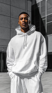 Sudadera con Capucha Oversize para Hombre, Estilo Urbano de Invierno, Hombros Caídos, Forro Polar de 500 GSM, Sudadera Pesada - Product Image 2