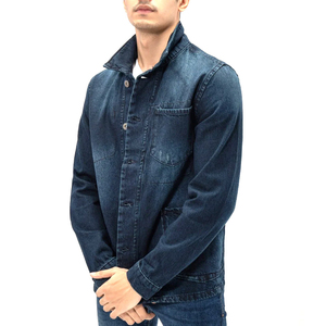 Wholesale 2025 New Fashion Plain Washed Cotton Casual Black Men's <b>Denim</b> Jeans <b>Jacket</b> - Product Image 2