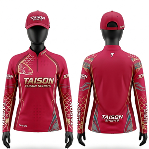 Maillot de pêche pour femmes, premium, 180 gsm, polyester et élasthanne, respirant, anti-humidité, empiècements camouflage marron, sublimation par transfert thermique, logo personnalisé - Product Image 3