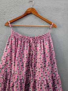 Jupe en coton imprimée à la main, jupe en coton à fleurs, vêtements ethniques, jupe longue maxi pour femmes, robe d'été, cadeau pour elle - Product Image 4