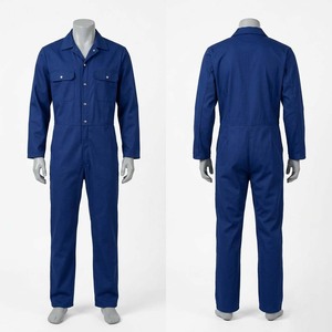 Combinaison de travail pour hommes, uniforme de travail de qualité supérieure, tissu sergé en coton poly 240 GSM, bleu, manches longues, combinaison utilitaire, logo personnalisé, vêtements de travail industriels - Product Image 1
