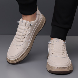 Nouveauté, chaussures de skate décontractées en cuir véritable à semelle épaisse, respirantes, antidérapantes, baskets tendance pour hommes - Product Image 4