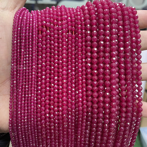 Perles de rubis rouge naturel, petites perles de rubis rouge à facettes pour la fabrication de colliers et de bijoux de 2mm, 3mm et 4mm, vente en gros - Product Image 4