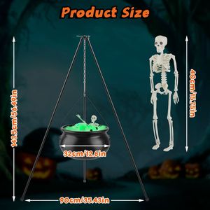 Grande Calderone di Halloween con Strega, Treppiede, Luci a Stringa a Forma di Occhio e Scheletro, 1 Pezzo, Decorazioni per Esterni e Portico 56.49 - Product Image 6