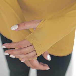 Camiseta de Protección Solar de Manga Larga para Mujer, Color Amarillo Mostaza, para Todas las Estaciones, Ligera, de Secado Rápido, para Natación, 2026 - Product Image 4