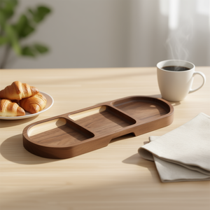 Wooden Printed Serving Tray with Handles <b>for</b> Tea Coffee Snacks or Breakfast <b>Kitchen</b> Tray Decor - Product Image 3