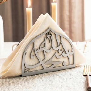 Candelabro de Caligrafía Islámica 'Ya Allah Bless Our Home', Decoración para el Hogar de Latón, Pieza Decorativa Metálica Resistente - Product Image 5
