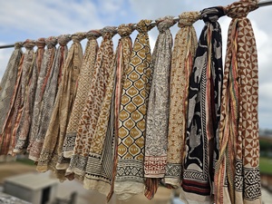 Wholesale Handmade Cotton Hand Block Print Floral 1 Piece Women <b>Sarong</b> Beach Wrap Pareo Cover Lightweight Summer Wrap - Product Image 2