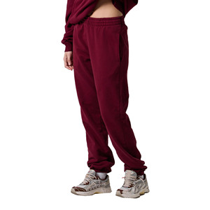 Women Fleece <b>Pants</b> Solid Color Elastic Waist Loose Fit Full Length Casual Sweatpants Autumn Wear - Product Image 4