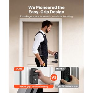 Set Serratura Porta con Impronta Digitale - Maniglia Elettronica Biometrica Senza Chiave con Design Ergonomico Compatibile con App TTLock - Product Image 4